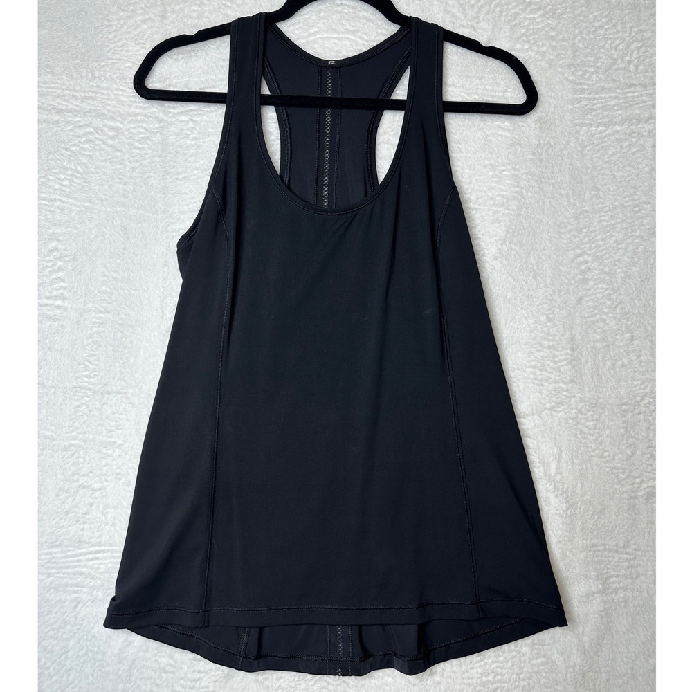 Lululemon Black Racerback Mesh Back Athletic Tank Top Women Size 4